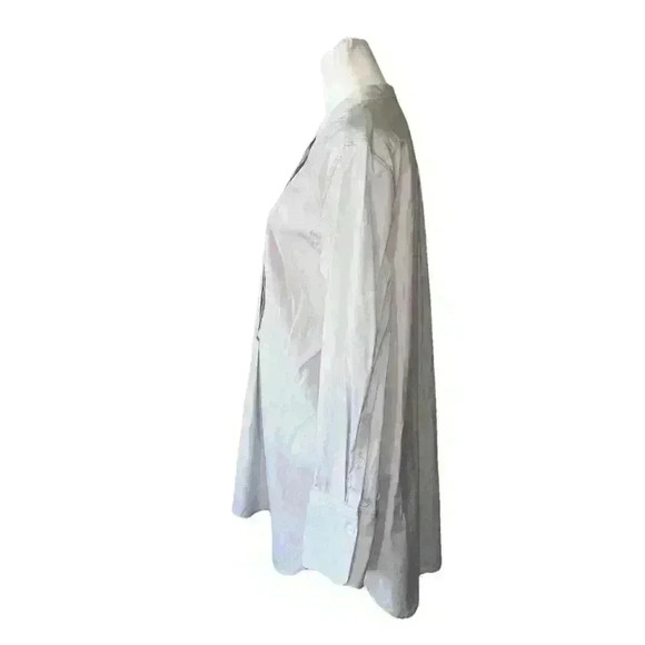 M.M. Lafleur Collarless 1/2 Button Up Tunic Long Sleeve Mandarin Collar - Picture 3 of 13